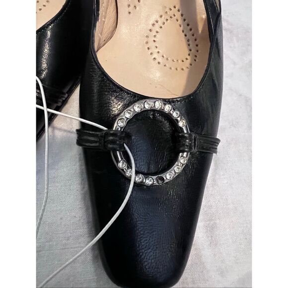 Linea Confort by Daniel’s Rhinestone Slingback Pump Heels Black Size 37 NWOT - Picture 4 of 7